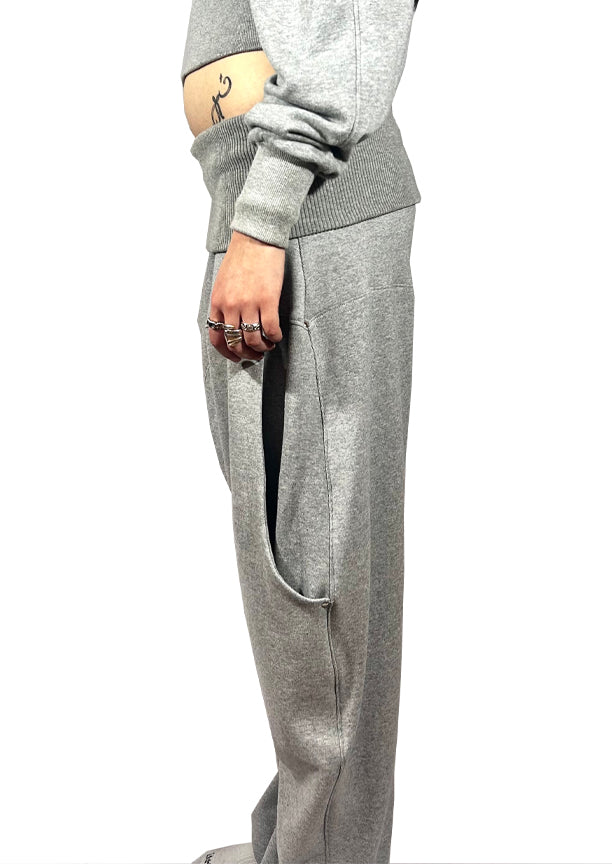 Grey Dropped Crotch Track Pant
